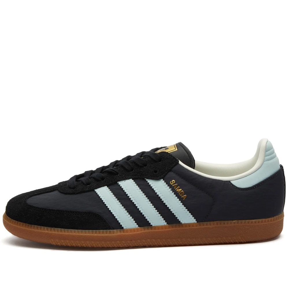 ADIDAS ORIGINALS Gray & Blue Samba OG Sneakers